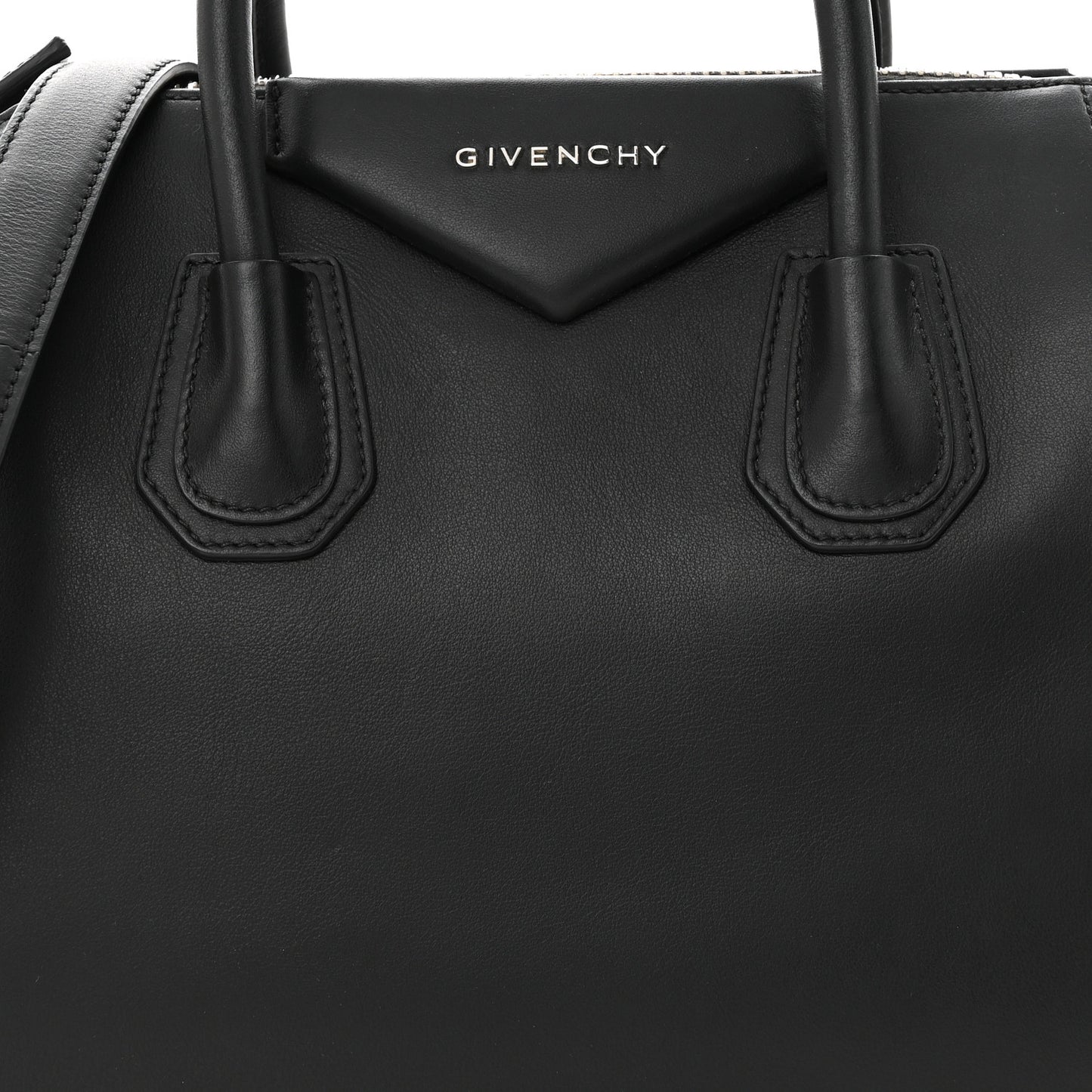 Smooth Calfskin Stitched Small Antigona Black