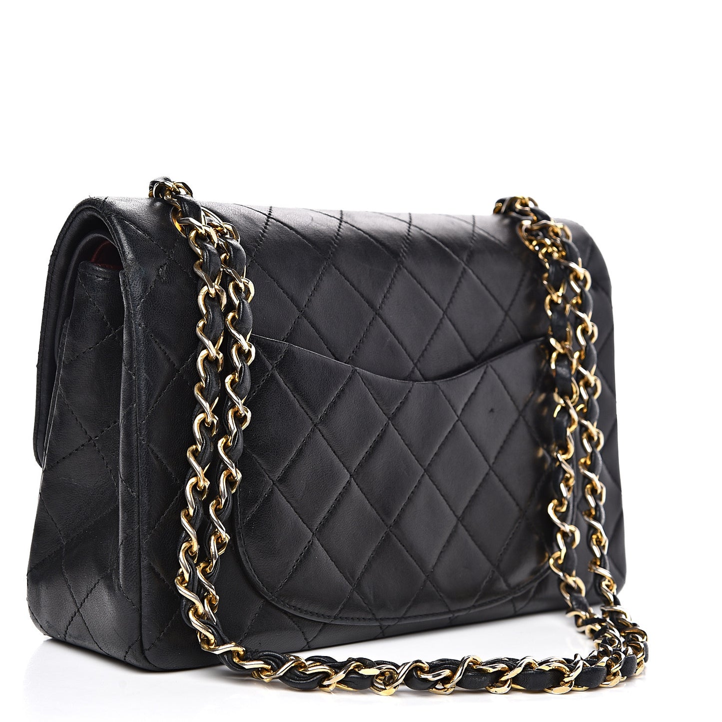 Lambskin Quilted Small Double Flap Black
