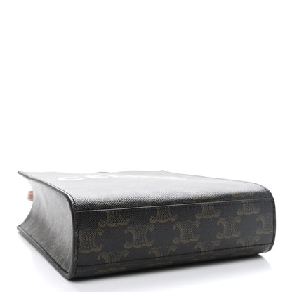Celine Triomphe Canvas Calfskin Mini Vertical Cabas Tan 4 of 8
