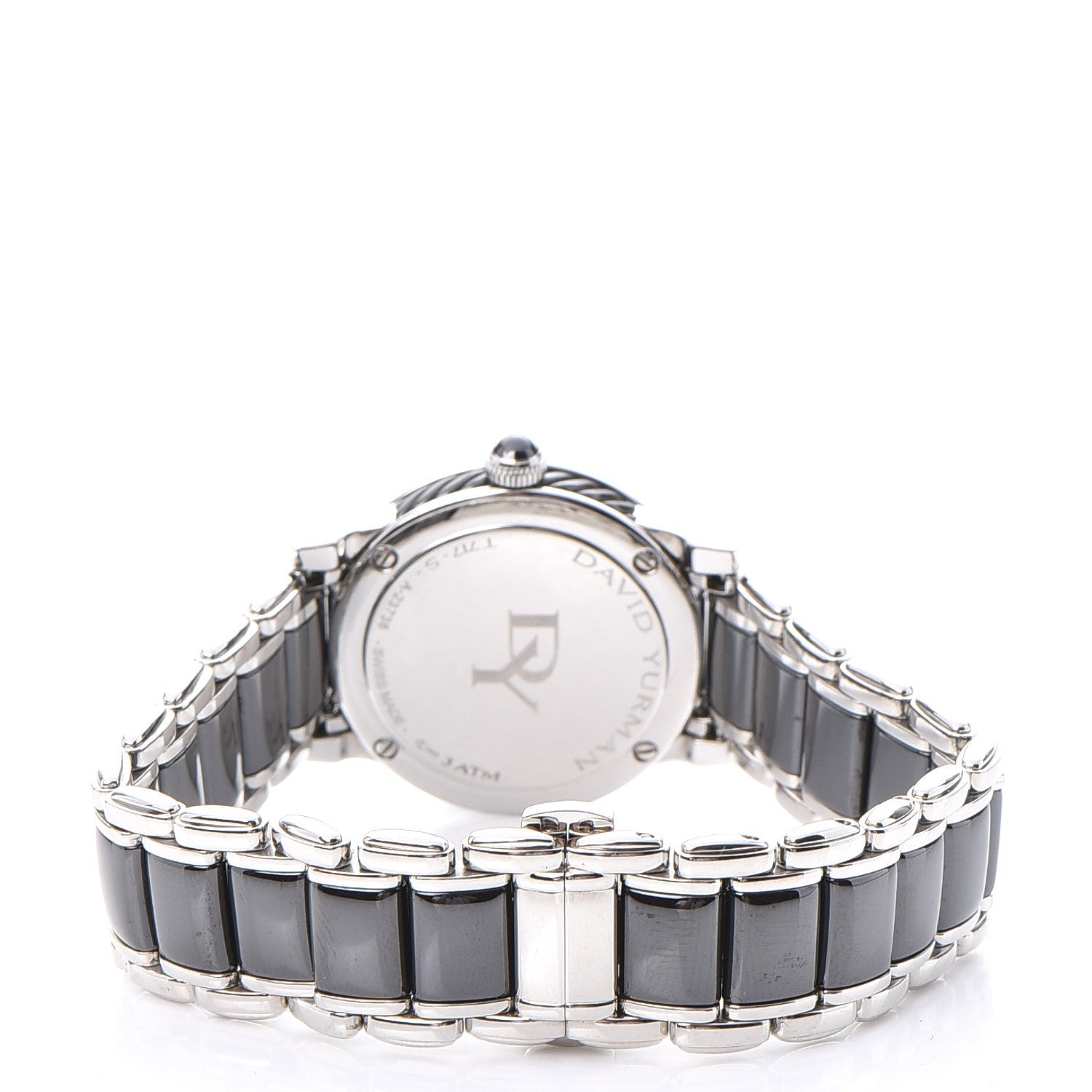 David Yurman Stainless Steel Ceramic Diamond Bezel 30mm Classic Quartz Watch Black 4 of 8