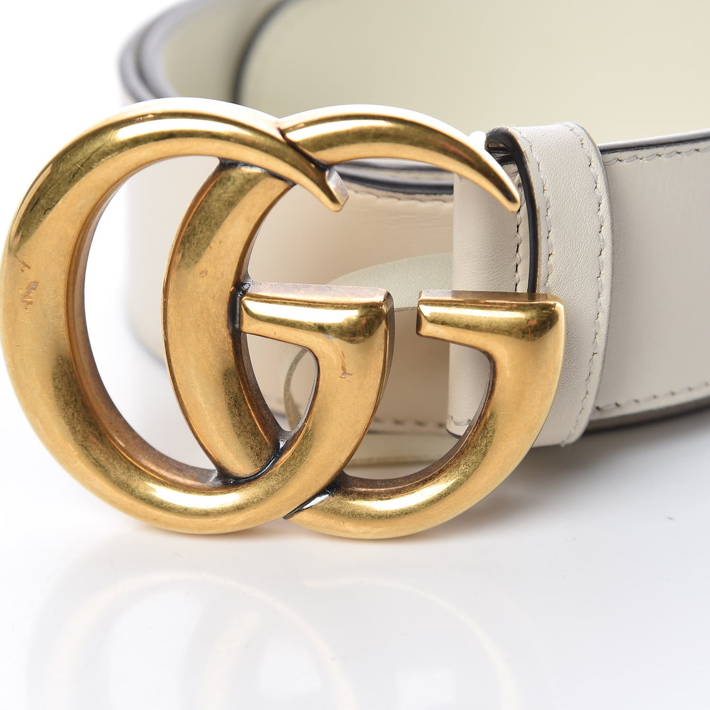 Calfskin Double G 40mm Belt 80 32 Mystic White