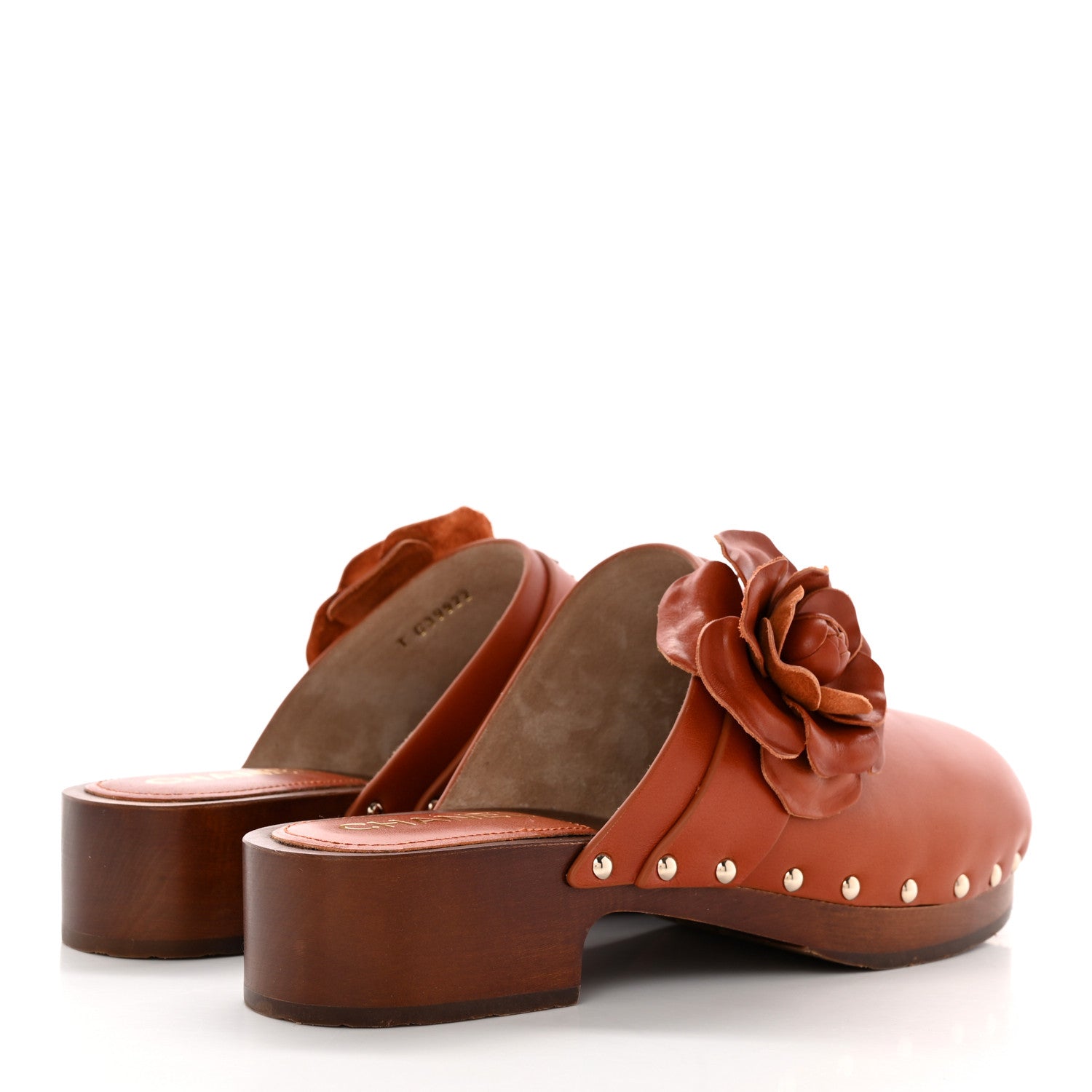 Chanel Calfskin Camellia Clogs 41 Brown 4 of 12