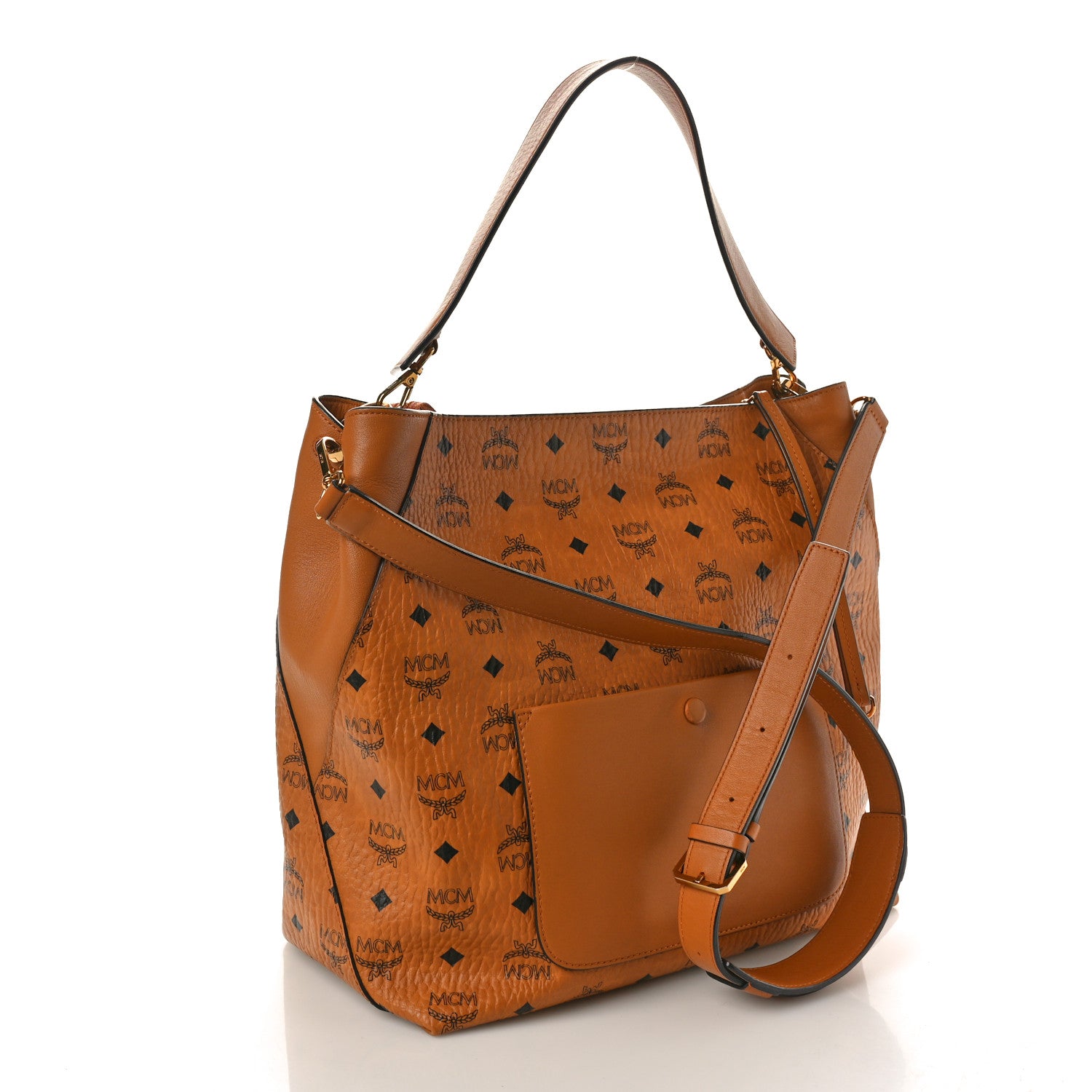 MCM Visetos Large Klara Hobo Cognac 3 of 10