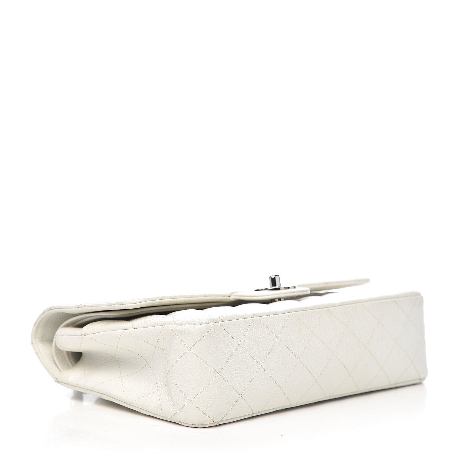Chanel Caviar Quilted Medium Double Flap White 4 of 15