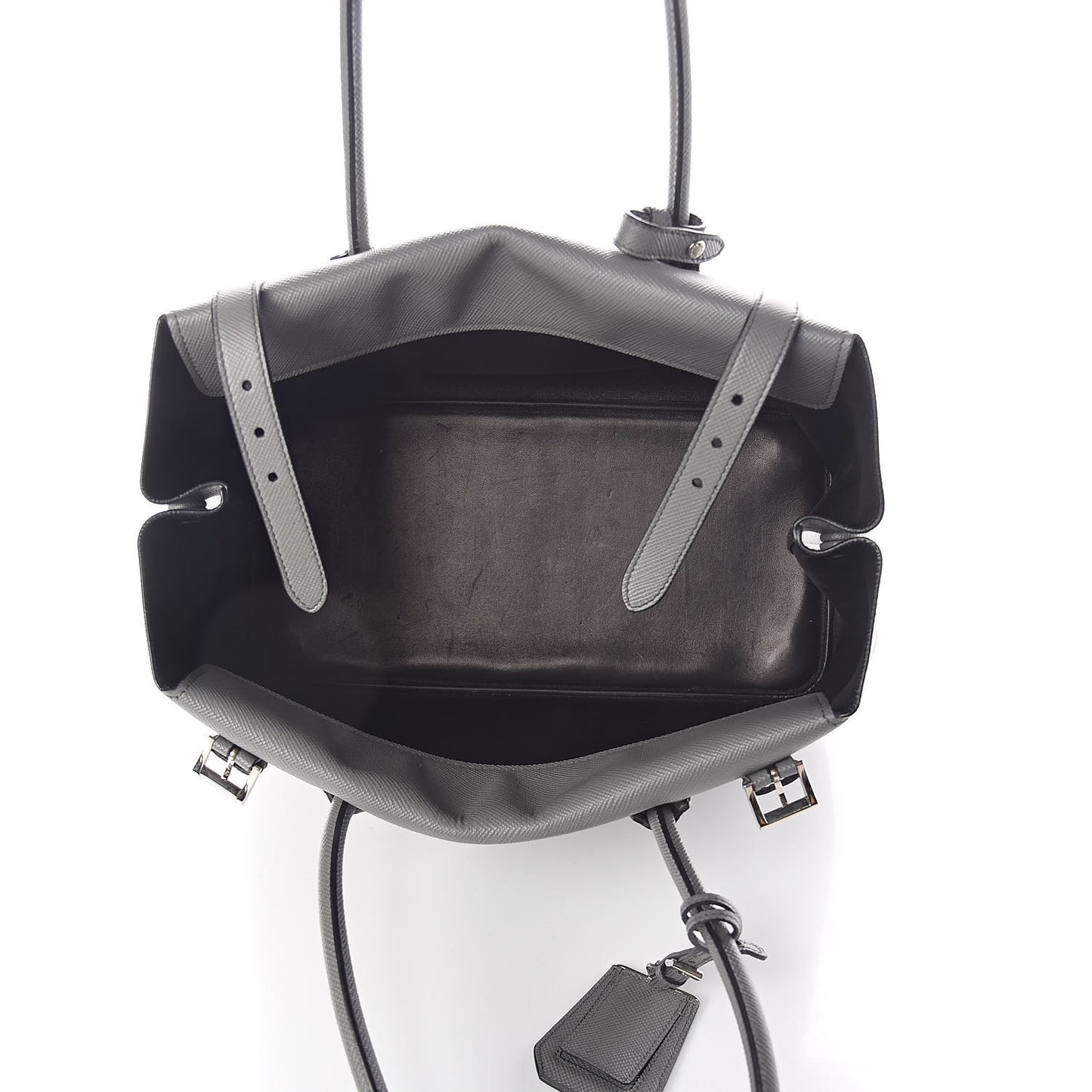 Saffiano Cuir Buckle Tote Marmo