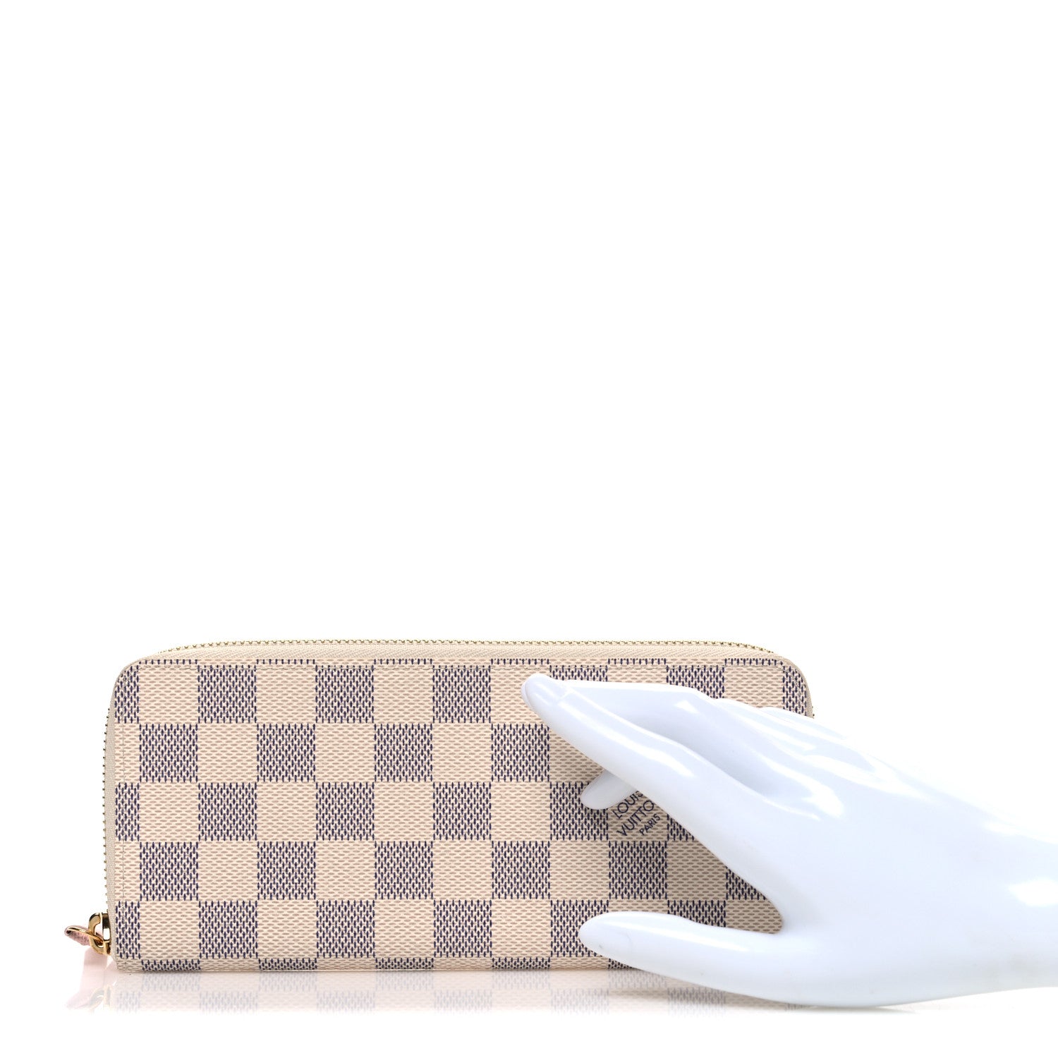 Louis Vuitton Damier Azur Clemence Wallet Rose Ballerine 2 of 6