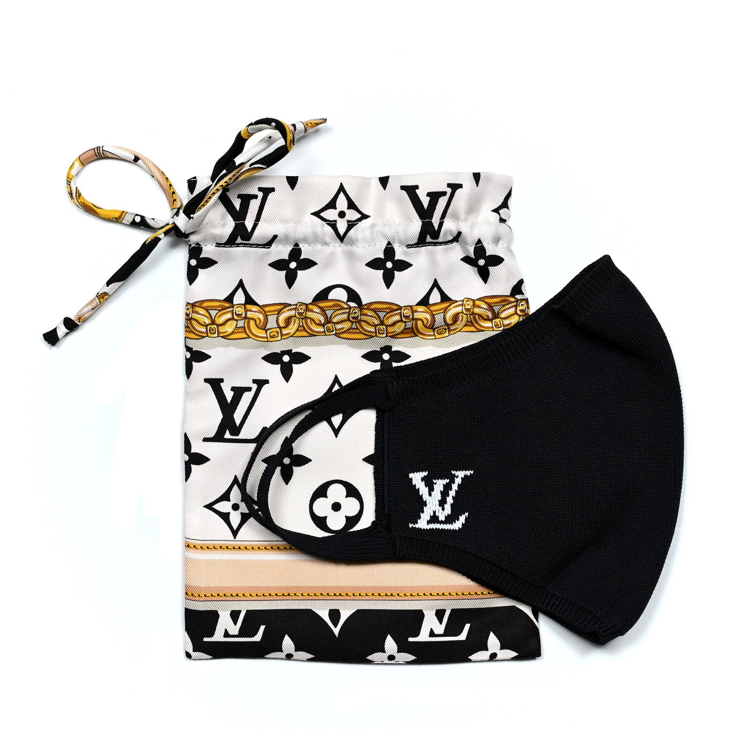 Louis Vuitton LV Initials Knit Face Mask Black 2 of 3