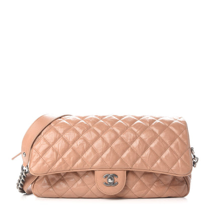 Chanel Aged Calfskin Quilted Medium Chain Detail Flap Light Brown 1 of 10