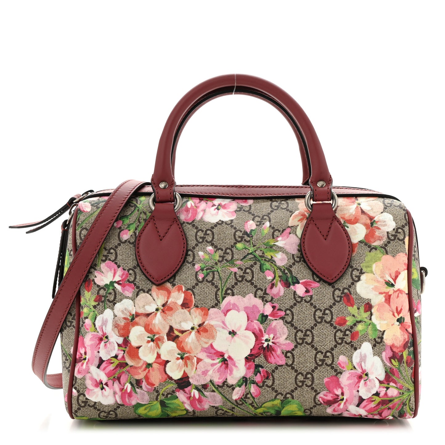GG Supreme Monogram Blooms Small Boston Beige Multicolor Dry Rose