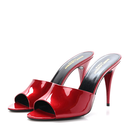 Saint Laurent Vernice Gloss La 16 95 Mule Sandals 40 Tibet Red 3 of 9