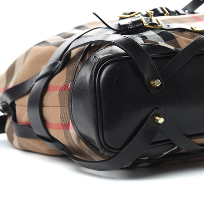 Burberry House Check Bridle Calfskin Medium Gosford Hobo Black 10 of 18