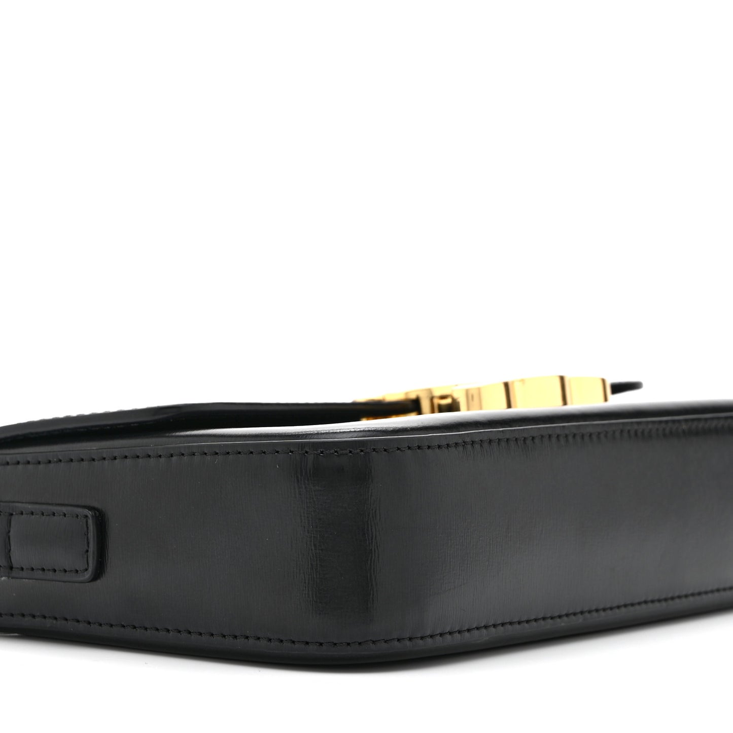 Shiny Calfskin Triomphe Shoulder Bag Black