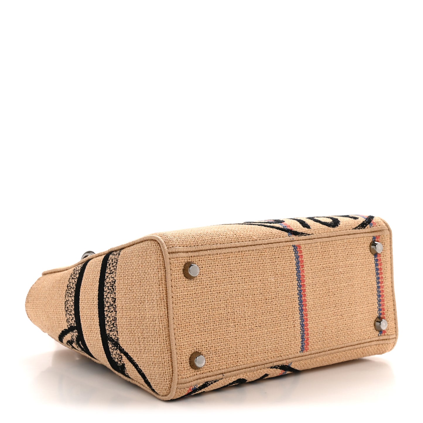 Canvas Jute Embroidered Medium Lady D-Lite Beige Multicolor