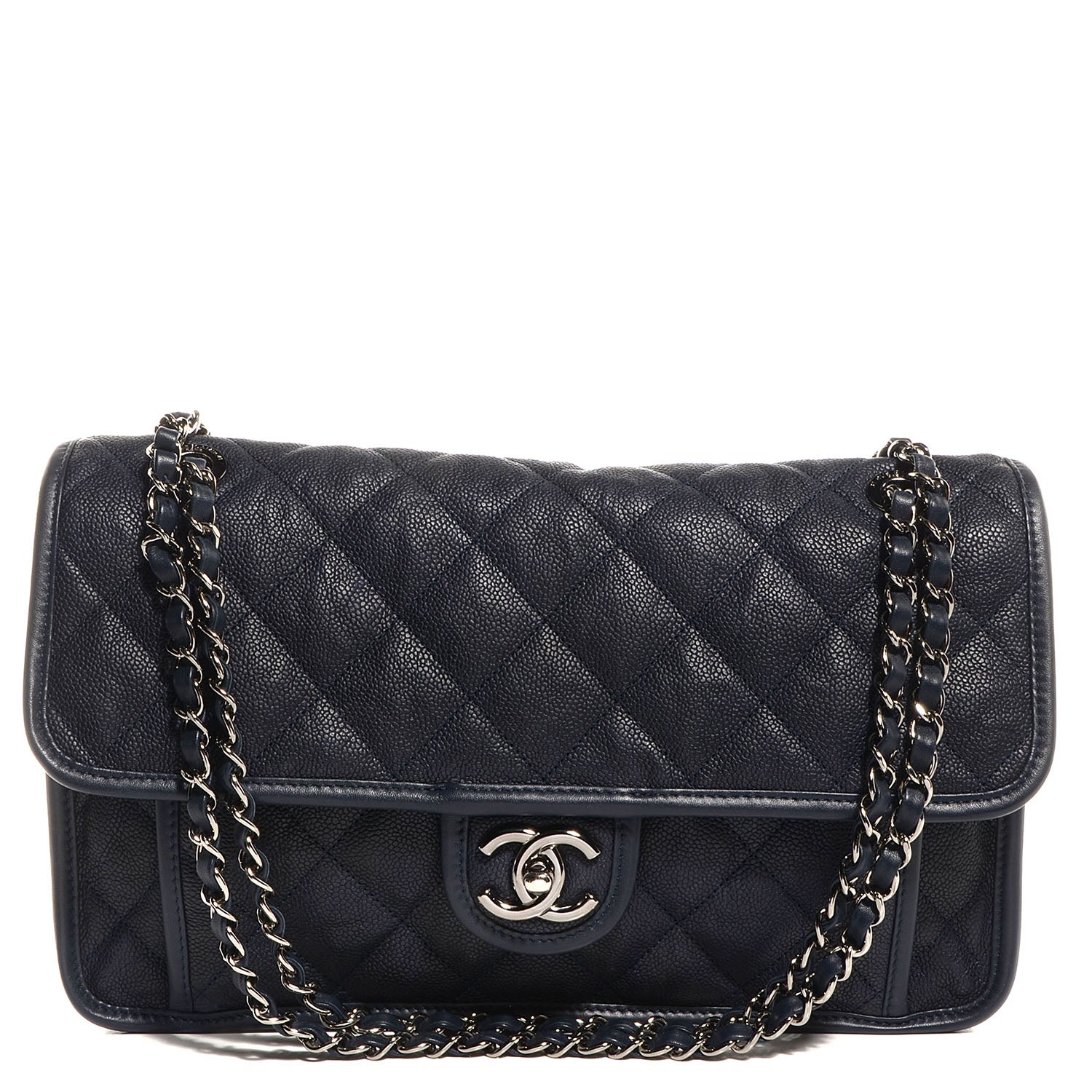 Chanel Caviar French Riviera Flap Dark Navy Blue 1 of 9