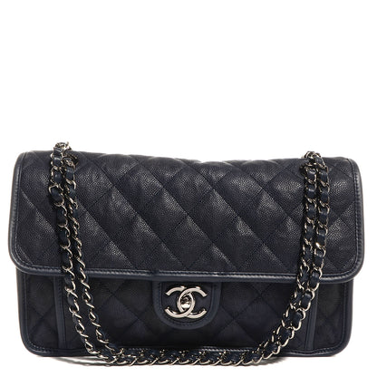 Chanel Caviar French Riviera Flap Dark Navy Blue 1 of 9