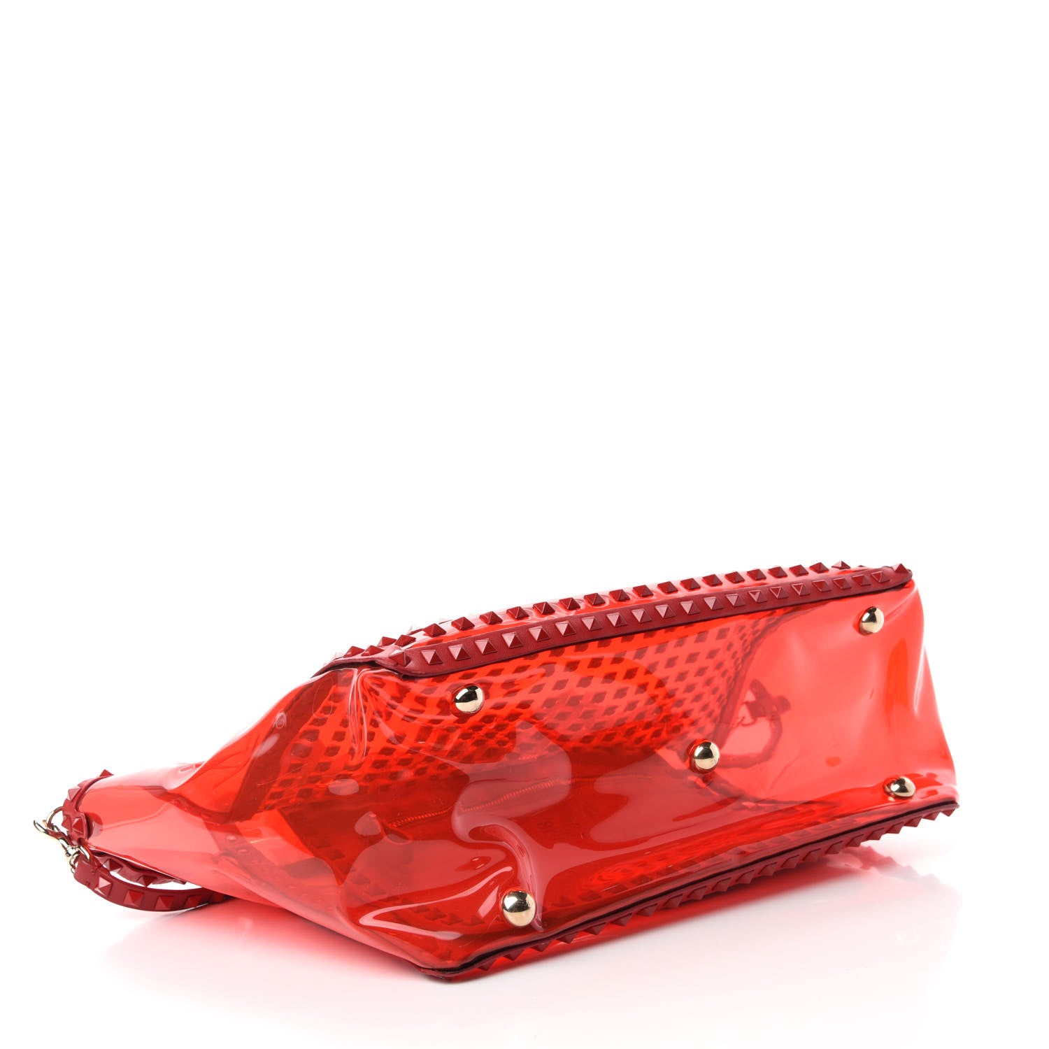 Valentino Garavani PVC Nappa Medium Rockstud Tote Red 4 of 9