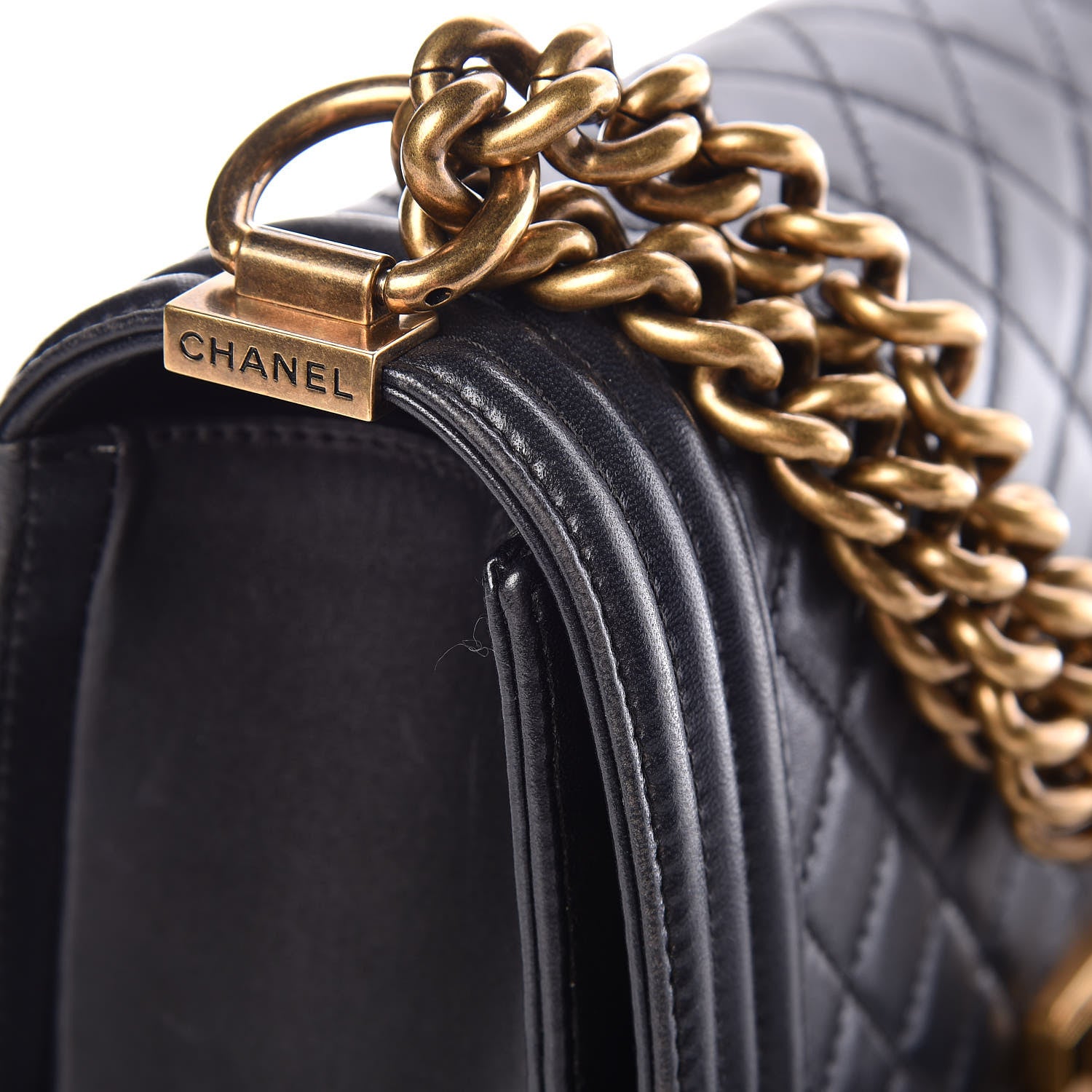 Chanel Lambskin Quilted Medium Boy Flap Dark Navy 17 of 18