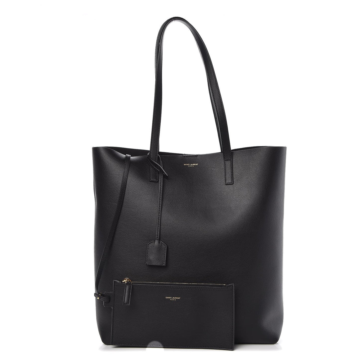 Calfskin Medium Shopping Tote Black