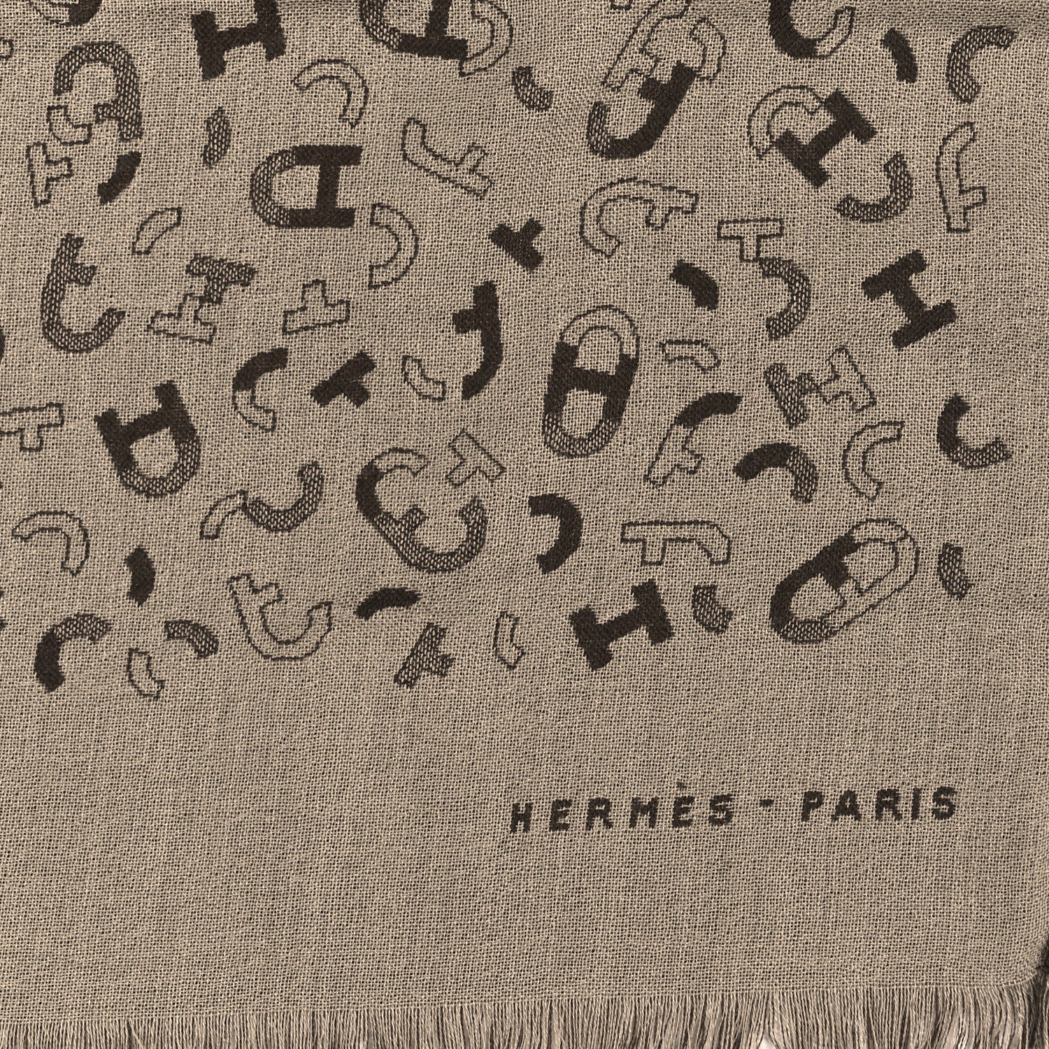 Hermes Cashmere Silk Maillons En Kit Muffler Desert Marron 3 of 4