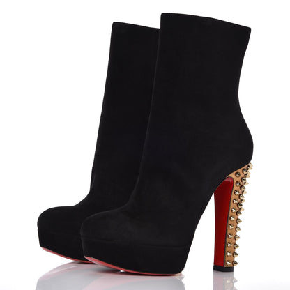 Christian Louboutin Suede Taclou Booty 140 Ankle Boots 38.5 Black 3 of 9
