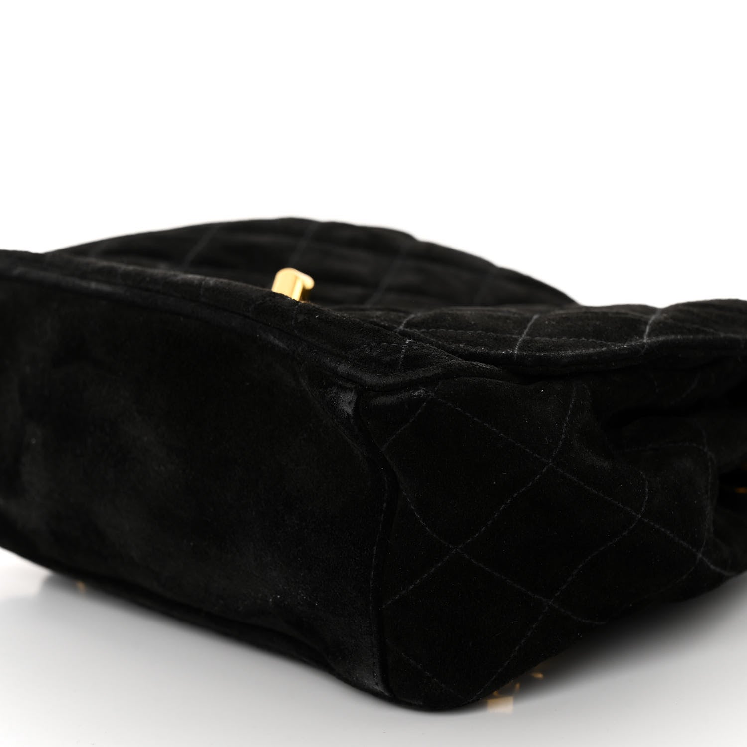 Chanel Suede Quilted CC Drawstring Backpack Black 9 of 9