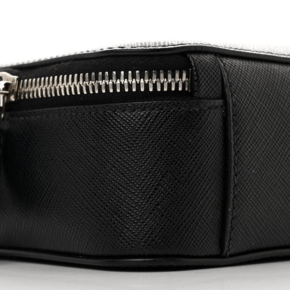Prada Saffiano Travel Medium Brique Crossbody Bag Black 9 of 10