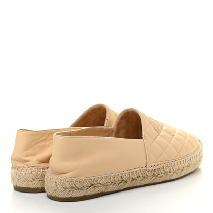 Chanel Lambskin Quilted CC Espadrilles 39 Beige 4 of 10