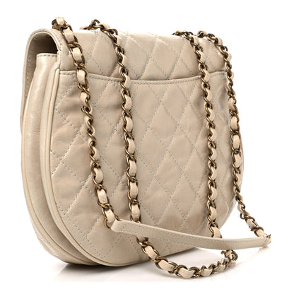 Chanel Glazed Calfskin Quilted Medium Bubble CC Flap Beige 3 of 10