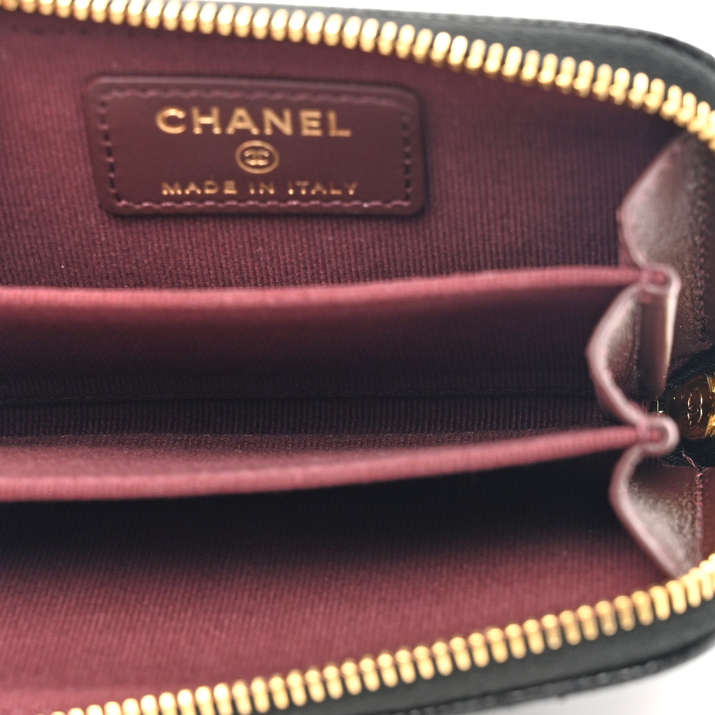Caviar Quilted Zip Coin Purse Black