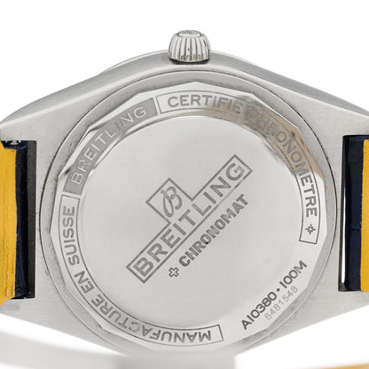 Breitling Stainless Steel Alligator Gemstone 36mm Chronomat South Sea Automatic Watch Blue A10380611C1P1 4 of 4