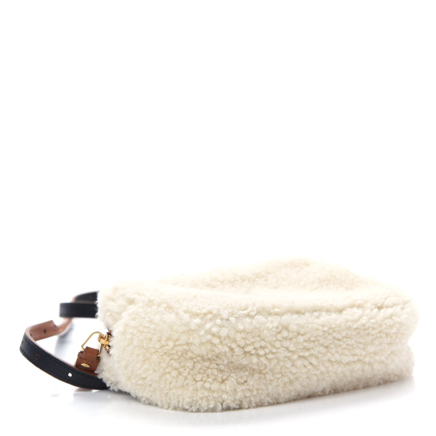 Shearling Monogram Lou Belt Bag Beige