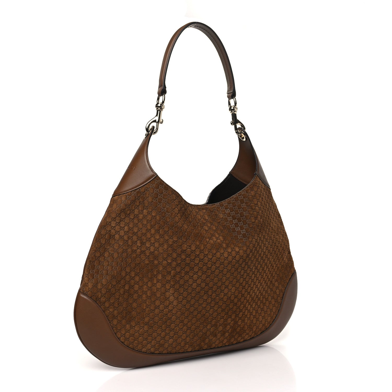 Gucci GG Suede B Large Shoulder Bag Brown 4 of 10