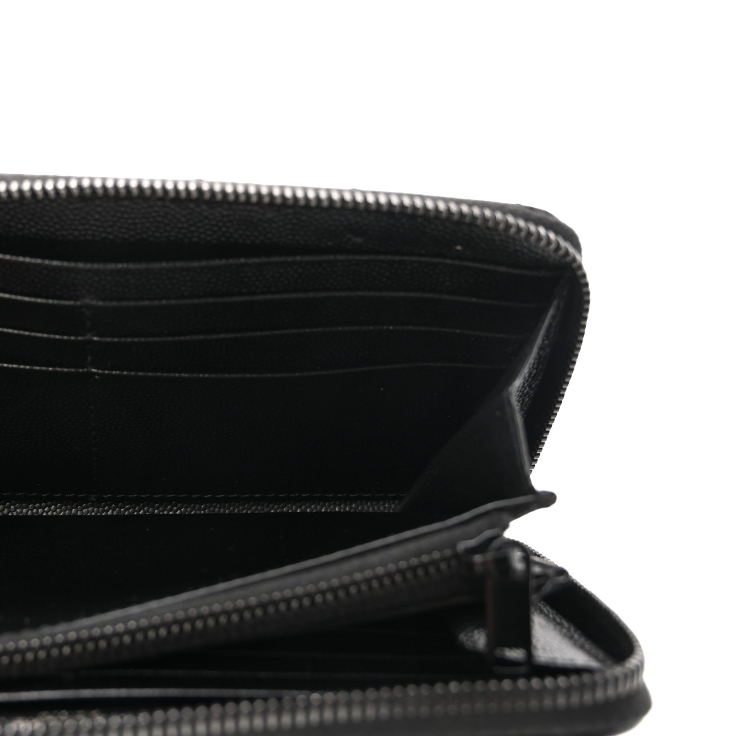Grain De Poudre Matelasse Chevron Monogram Monochrome Zip Around Wallet Black