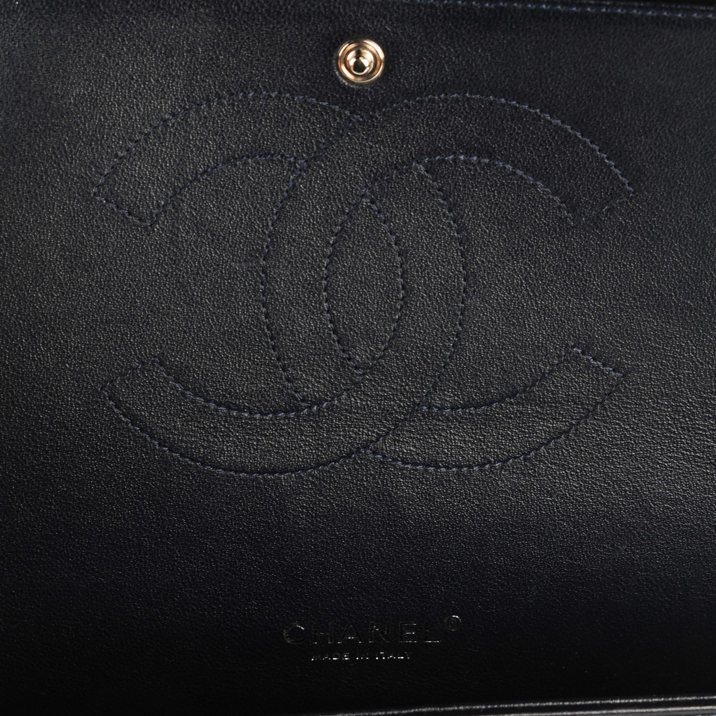 Lambskin Quilted Maxi Double Flap Navy