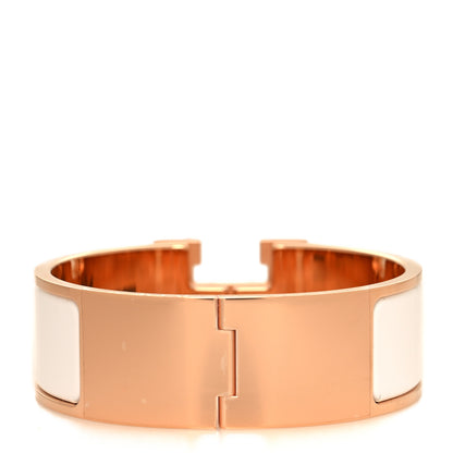 Hermes Enamel Wide Clic Clac H Bracelet PM White 3 of 5