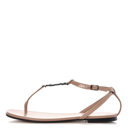 Saint Laurent Patent Calfskin Nu Pieds 05 Thong Sandals 36 Nude 1 of 10