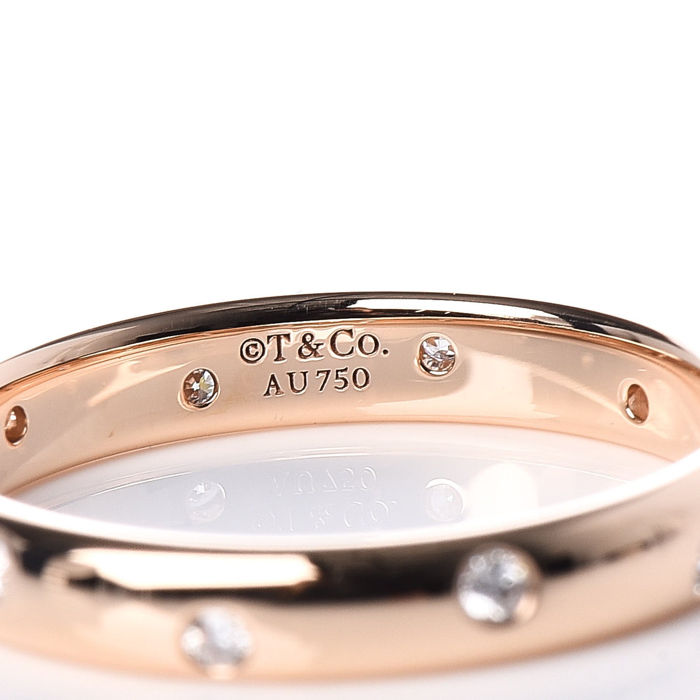 18K Rose Gold Diamond 3mm Etoile Band Ring 52 6
