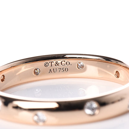 Tiffany 18K Rose Gold Diamond 3mm Etoile Band Ring 52 6 4 of 4