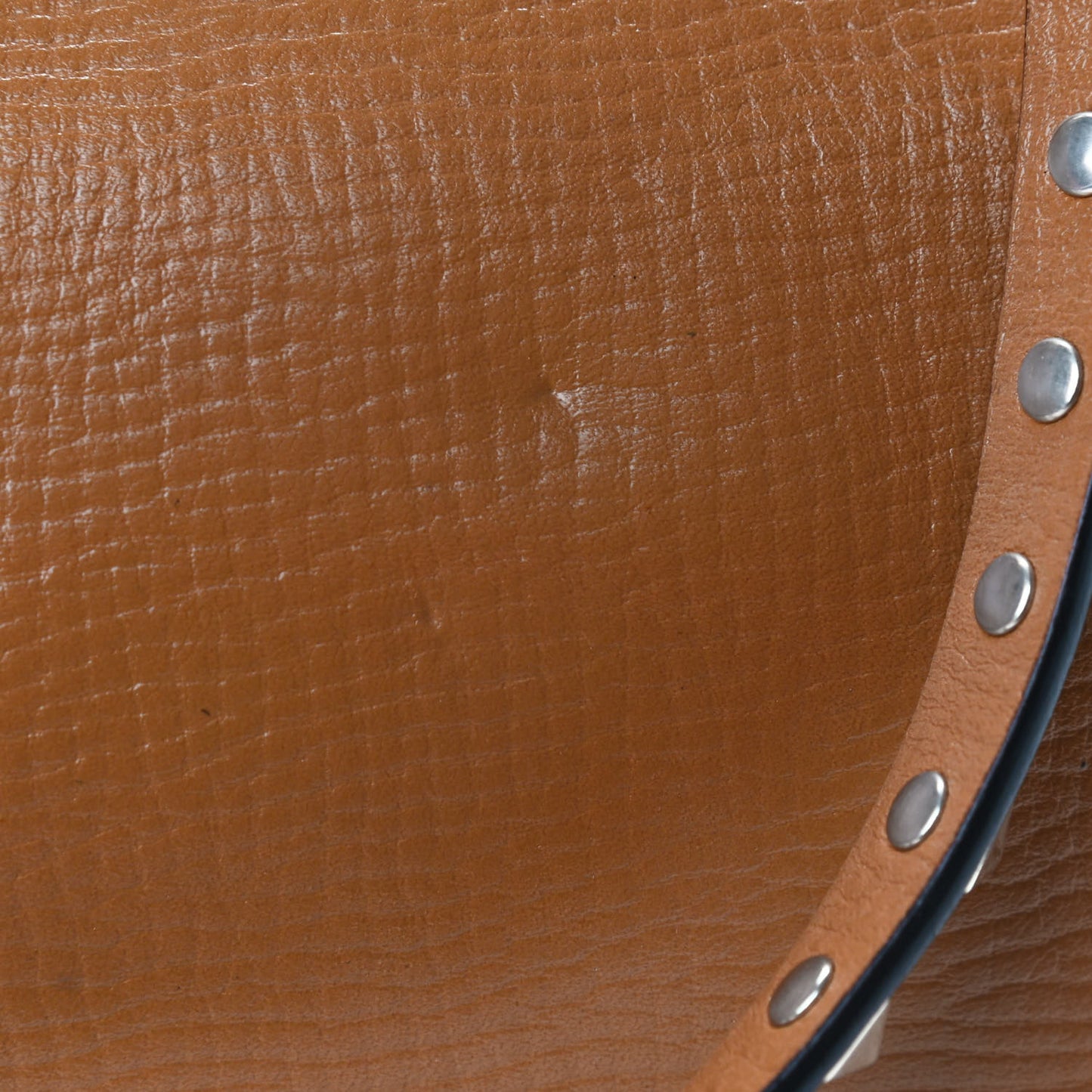 Textured Calfskin Medium Rockstud Tote Camel