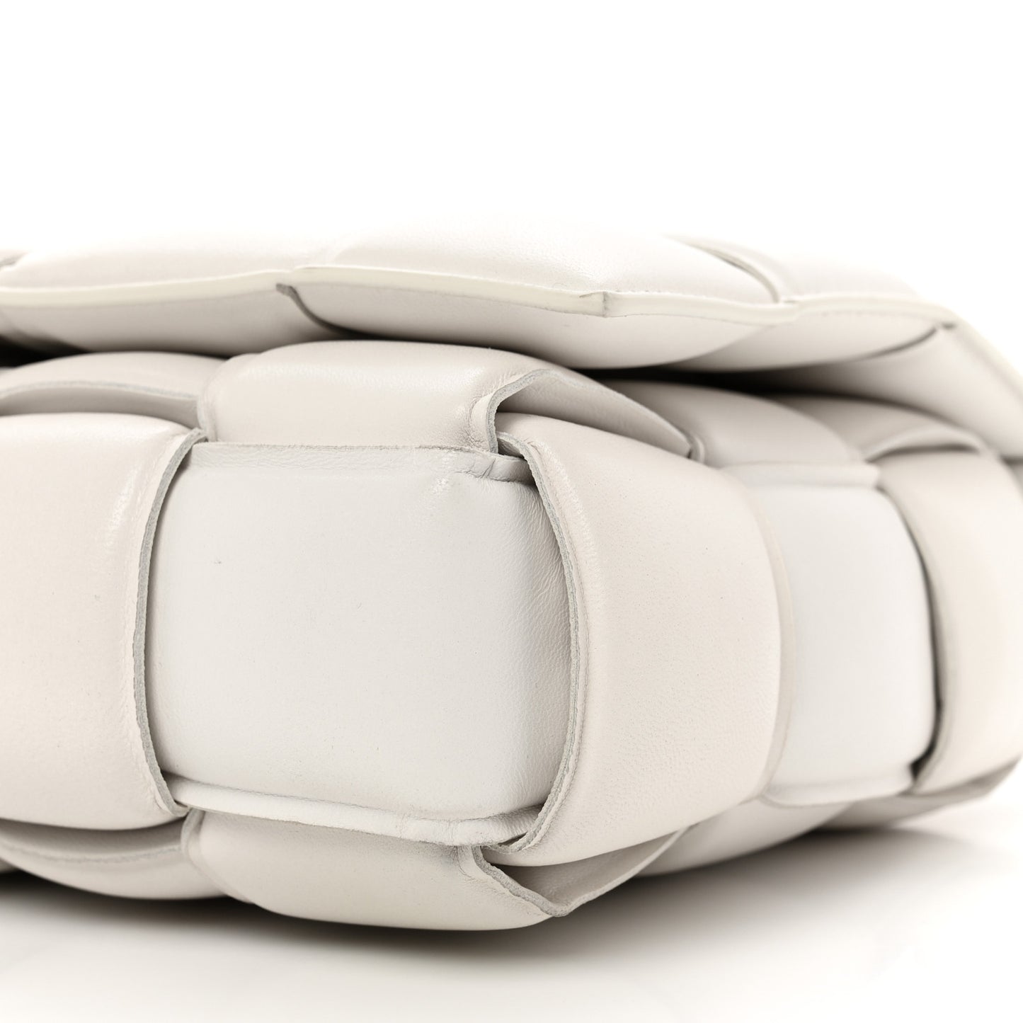 Nappa Maxi Intreccio Padded Cassette Crossbody Bag Chalk