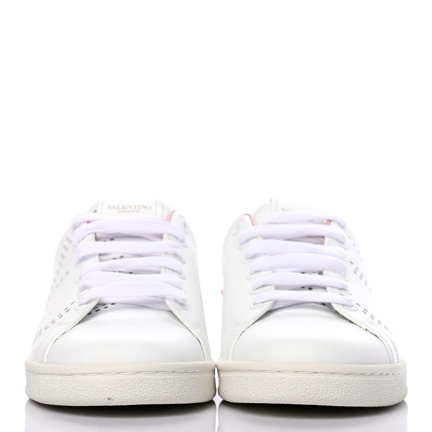 Calfskin Womens Backnet Sneakers 38 White Water Rose