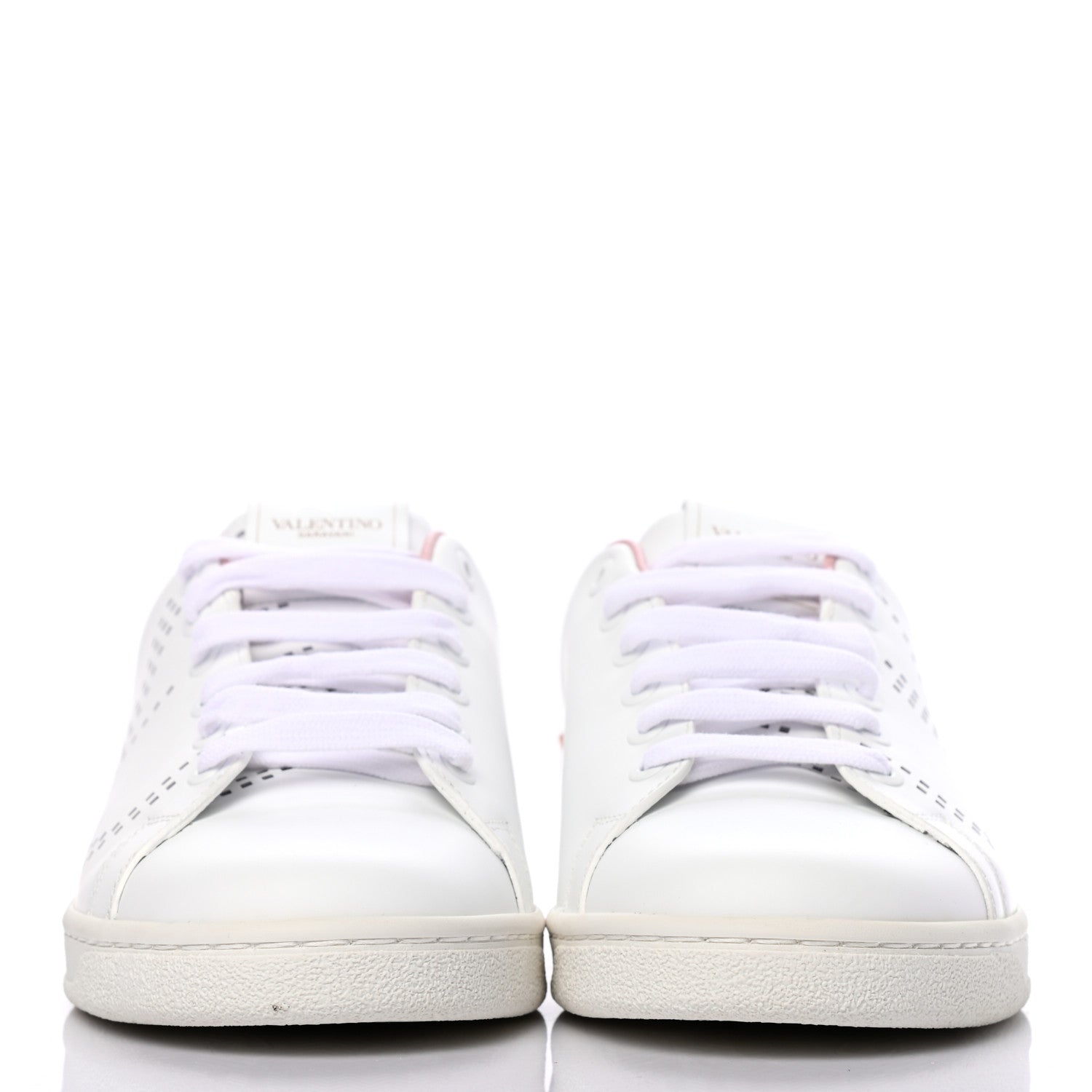 Valentino Garavani Calfskin Womens Backnet Sneakers 38 White Water Rose 2 of 9