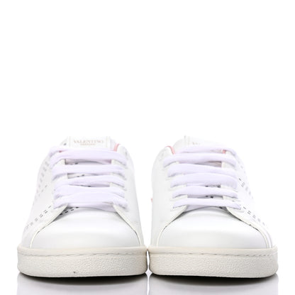 Valentino Garavani Calfskin Womens Backnet Sneakers 38 White Water Rose 2 of 9
