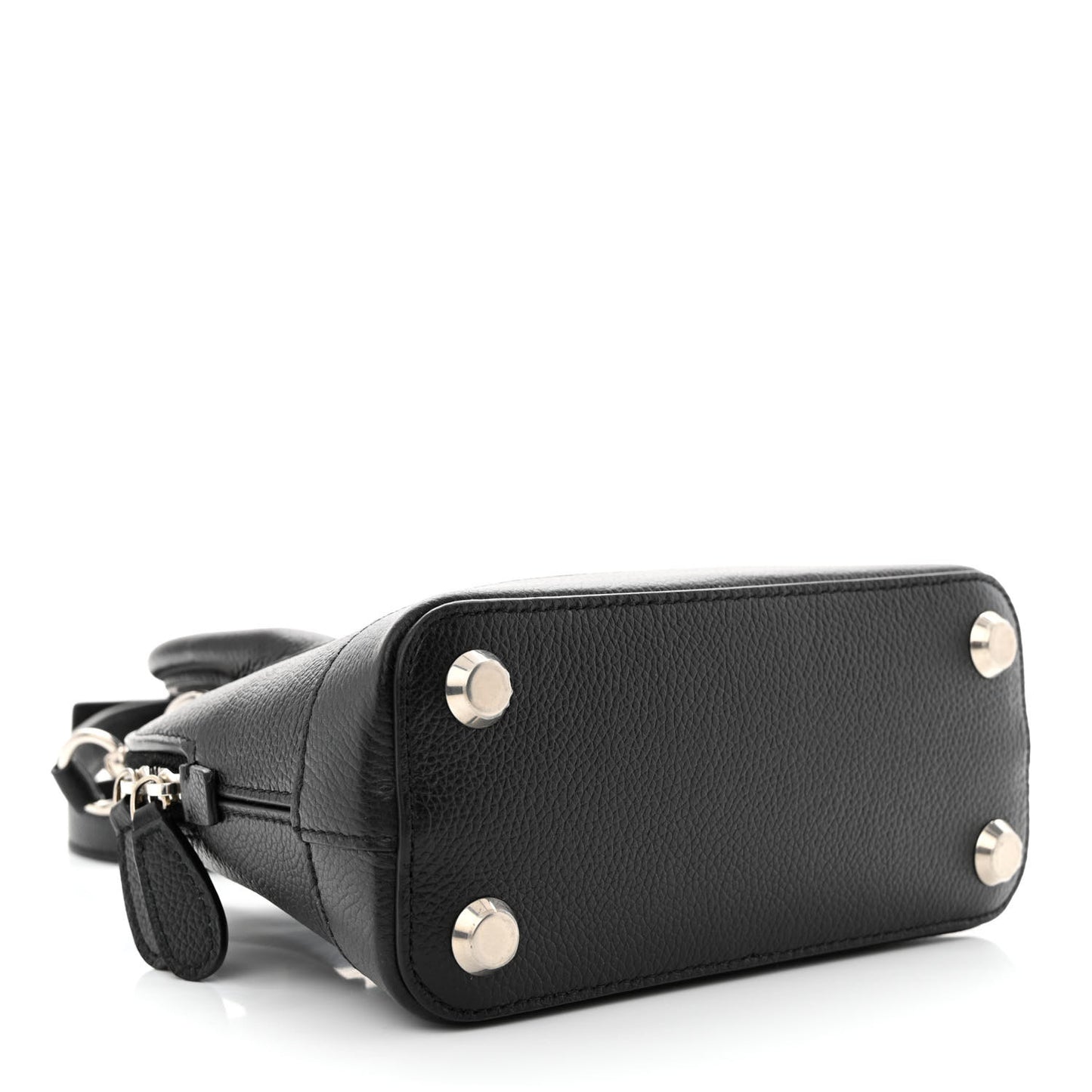 Grained Calfskin Cities Paris XXS Ville Top Handle Bag Black White