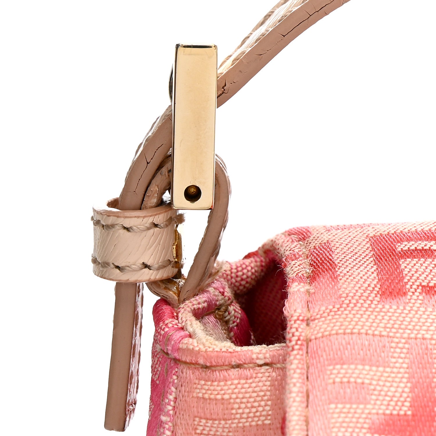 Fendi Zucchino Vitello Floral Mini Forever Mama Baguette Pink