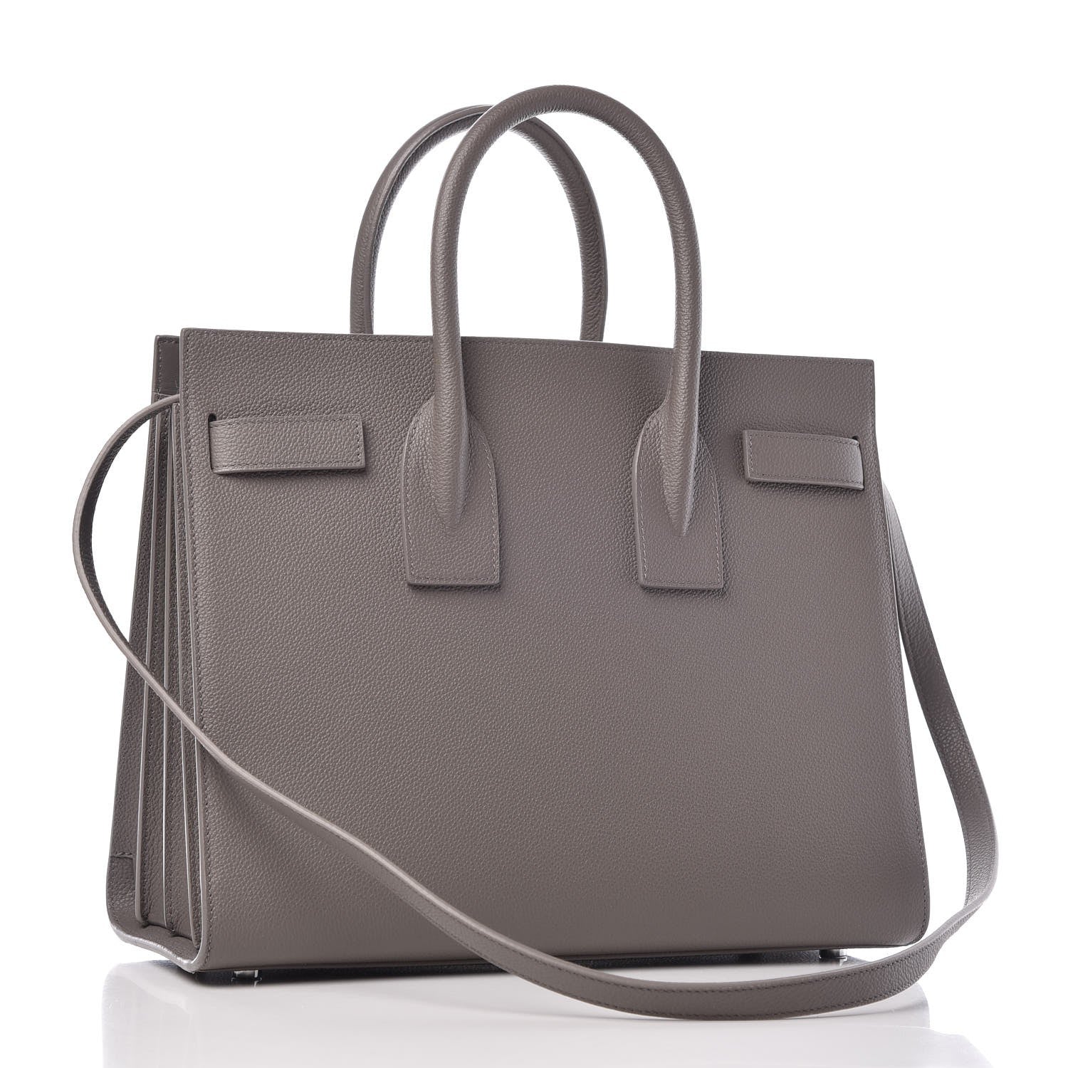 Saint Laurent Grained Calfskin Small Sac De Jour Fog 3 of 8