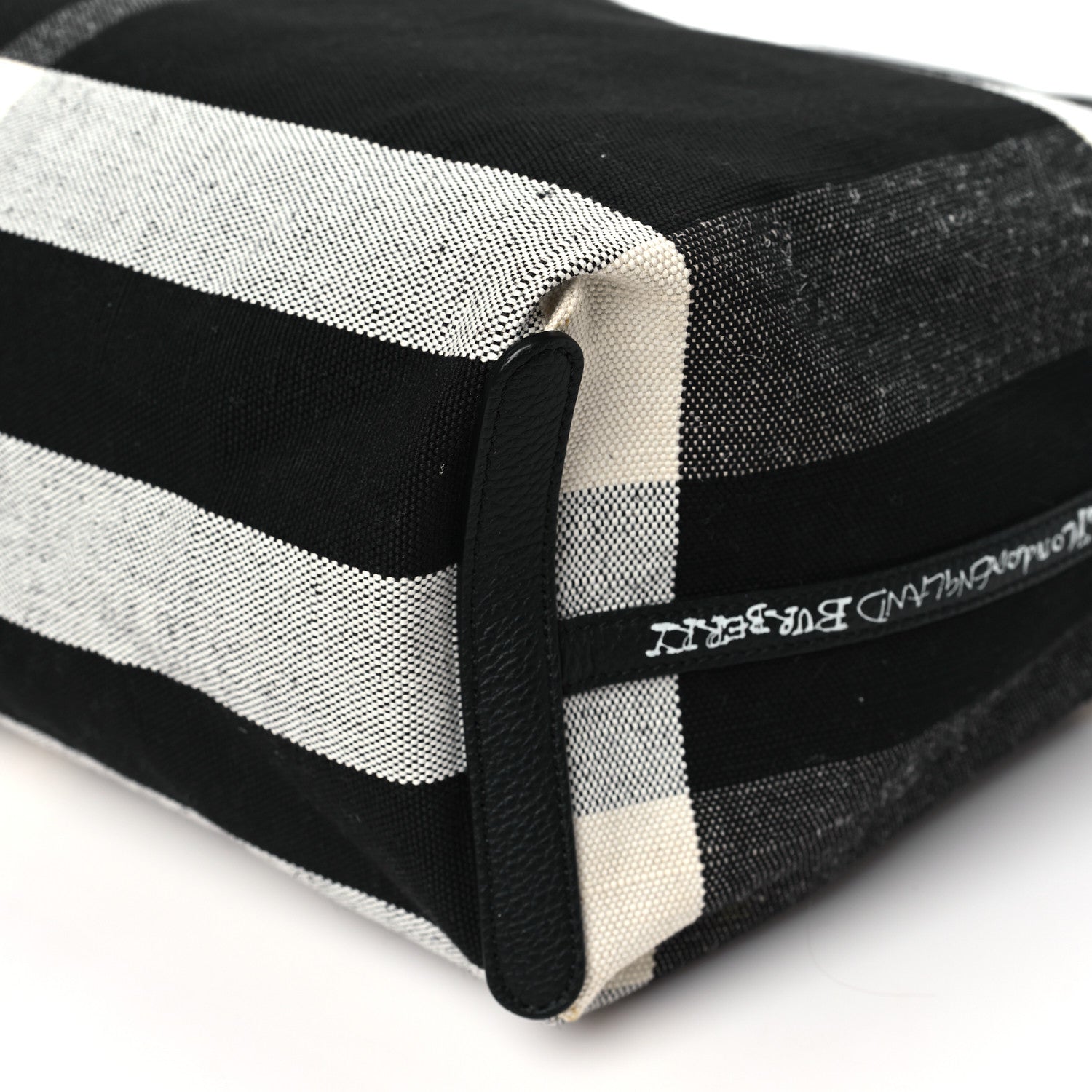 Burberry Coated Canvas Mega Check Medium Doodle Tote Black White 14 of 15