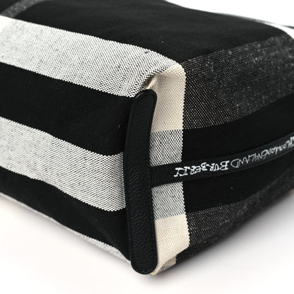 Burberry Coated Canvas Mega Check Medium Doodle Tote Black White 14 of 15