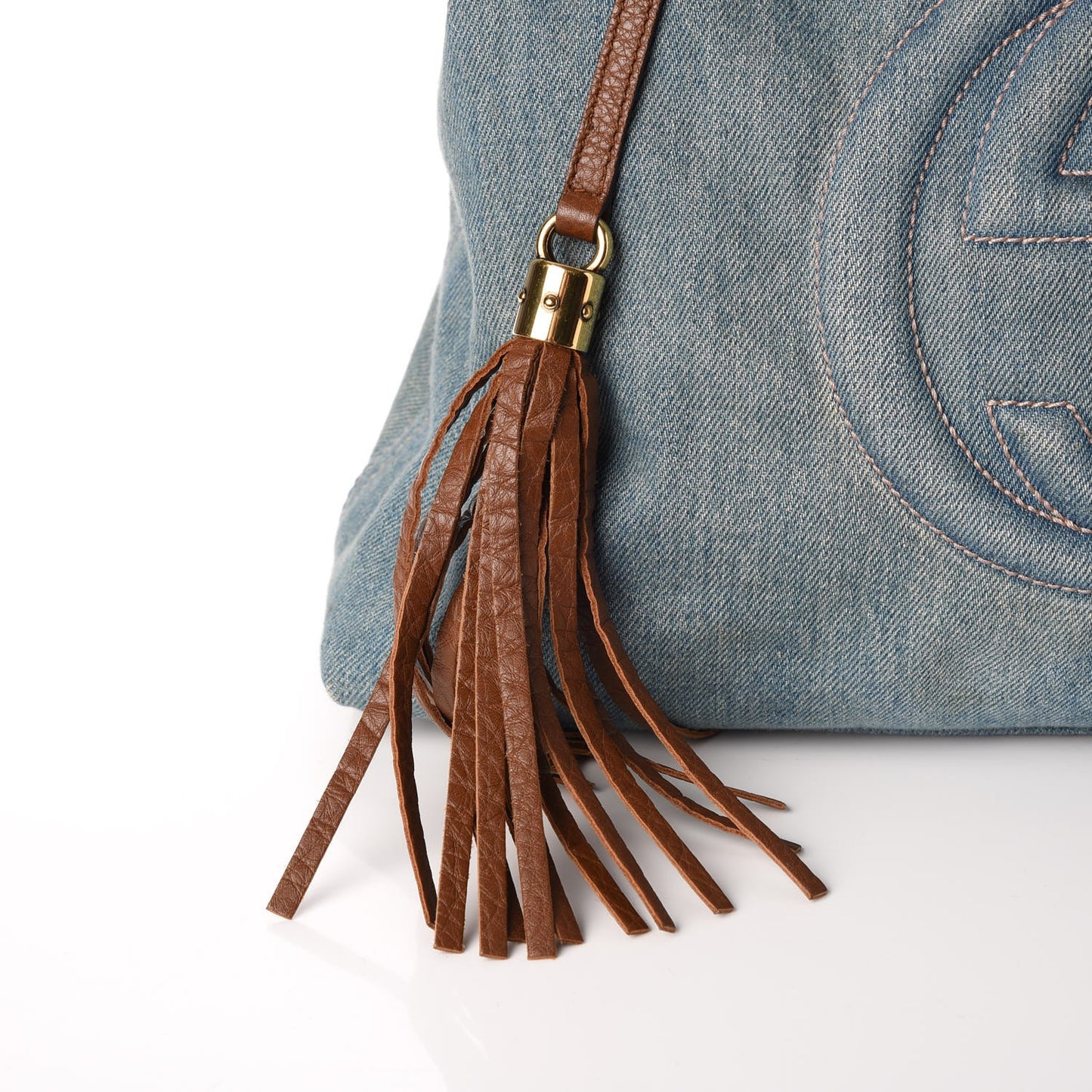 Denim Medium Soho Chain Shoulder Bag Blue