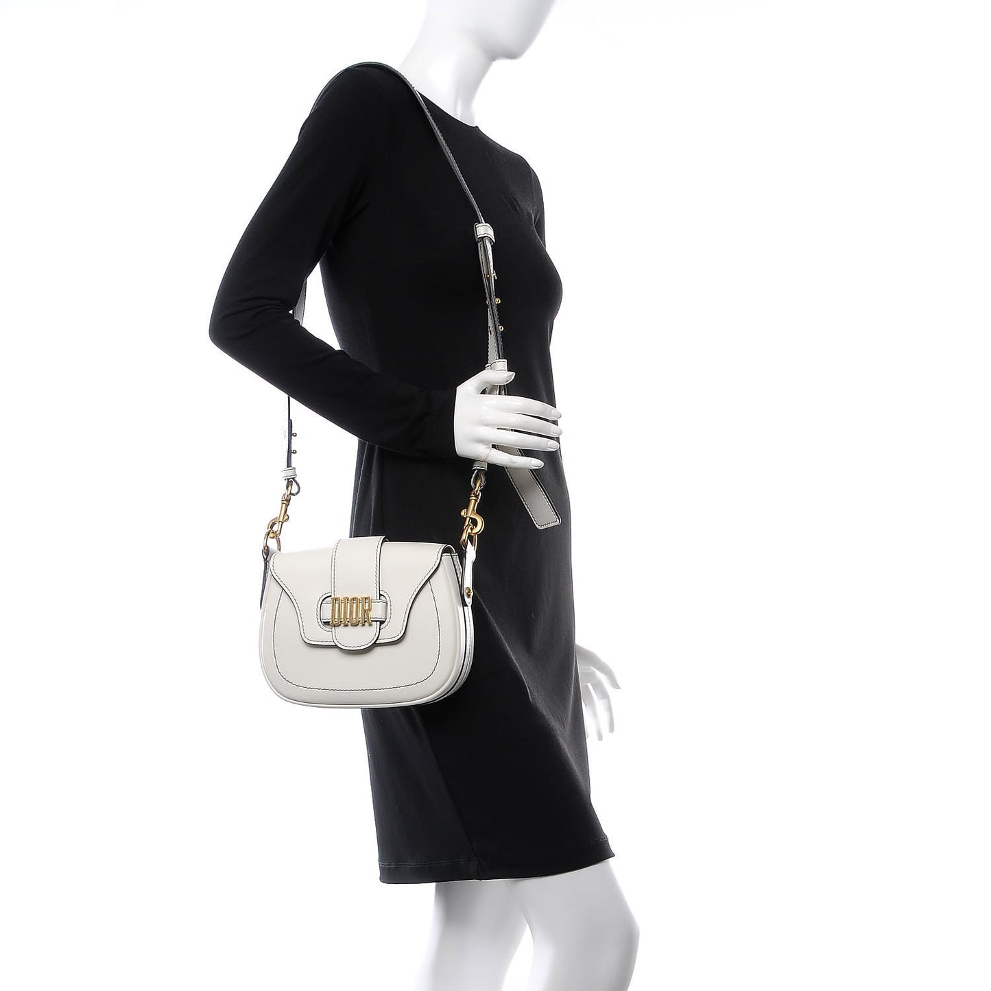 Calfskin D Fence Saddle Bag Latte